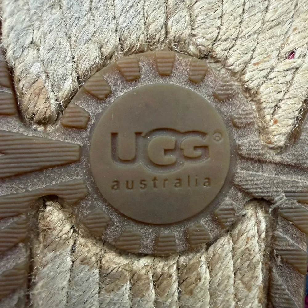 UGG AUSTRALIA LIBBI Sarape Flat Espadrille Womens Size 11 Ankle Lace Tie Sandal